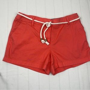 Cambridge Dry Goods Women’s Shorts Size 6 Coral Rope Belt Nautical Preppy